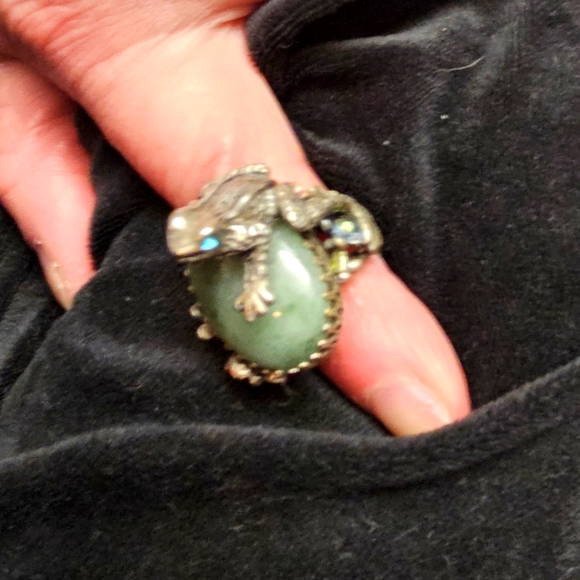 'Sweet Romance USA' .925 Silver Sculpture Frog Ring 💍 Adjustable NEW - Picture 7 of 10